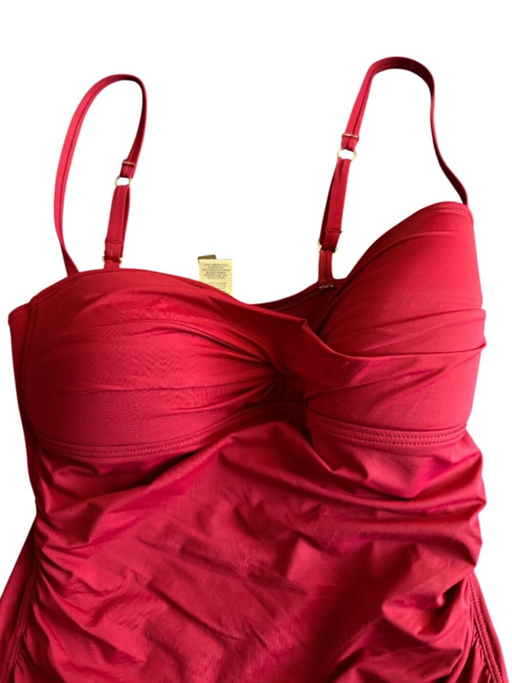 Tommy Bahama Womens Raspberry Swim Bathing Suit Rauch Twist Top Slim Straps 12 - Picture 3 of 11